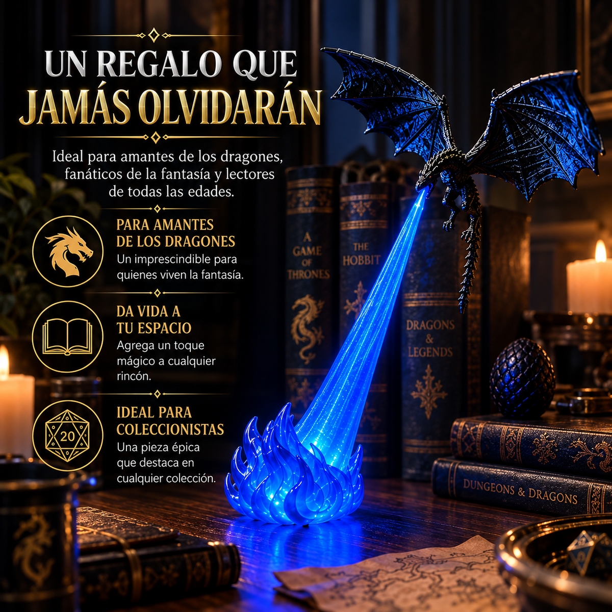 DragonFlame™ – Lámpara Dragón 3D