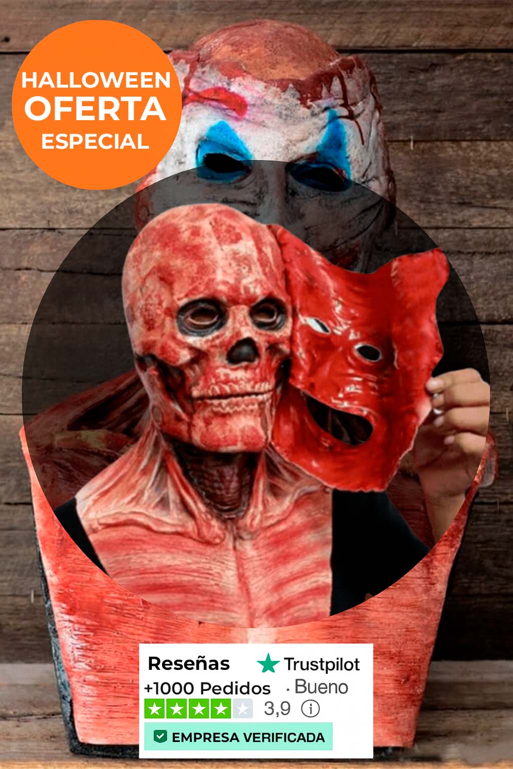 Máscara Face Off™ – Doble Máscara de Terror