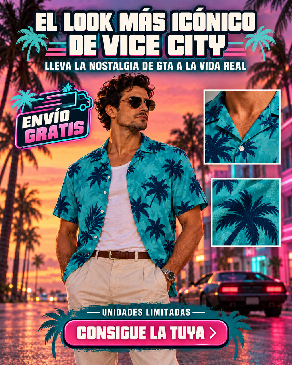 Vice Palm™ – Camisa Retro Miami