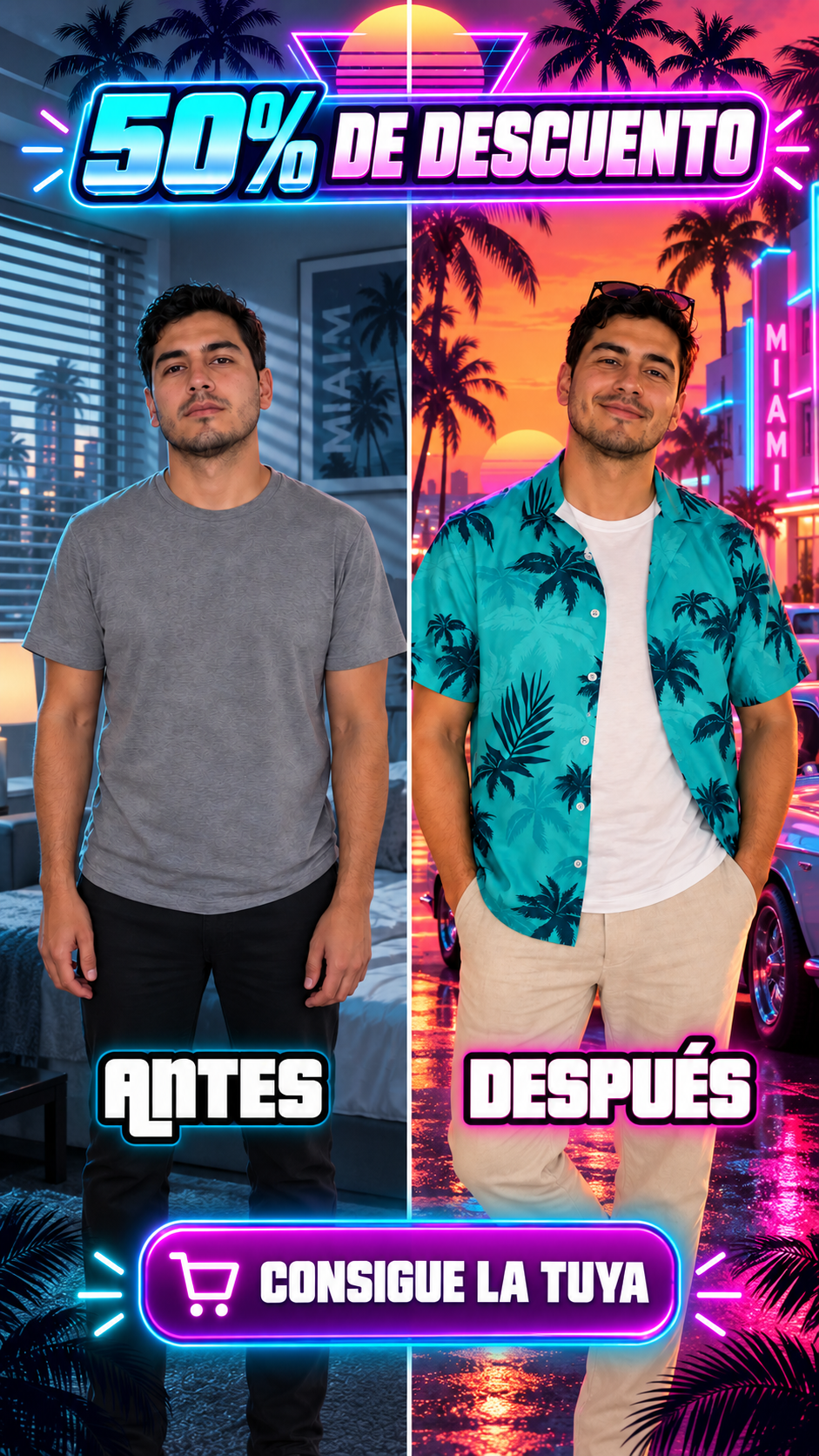 Vice Palm™ – Camisa Retro Miami